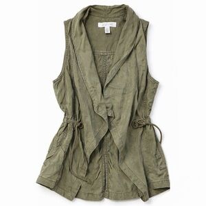 Kenneth Cole Reaction Draped Front Millennial Vest in “Vetiver” Green Wash Sz 2X